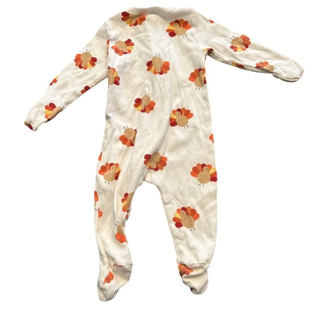 Old Navy Thanksgiving Turkey‎ Outfit Size 6-9 Months Girls Boys Unisex Zip (4)